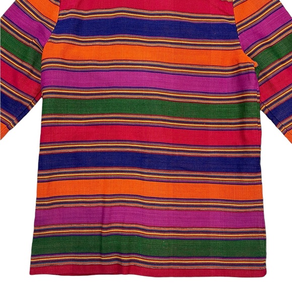 Vintage Weekend Wear 90s Striped Blanket Weave Jacket Long Western Aztec Blazer - Picture 14 of 16